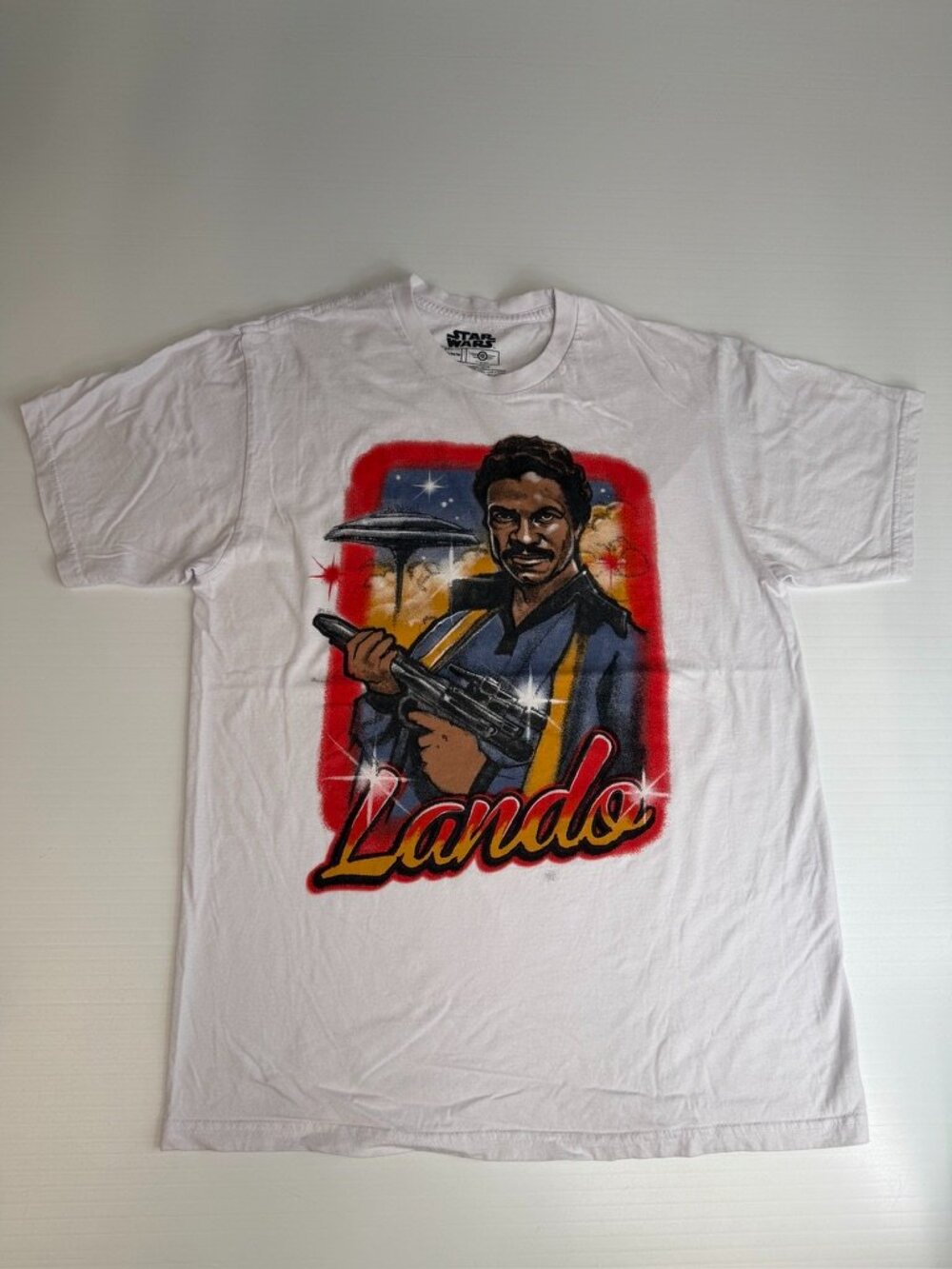 Lando Shirt Men Medium Empire Strikes Back Star Wars Retro Graphic Party Gym Ex